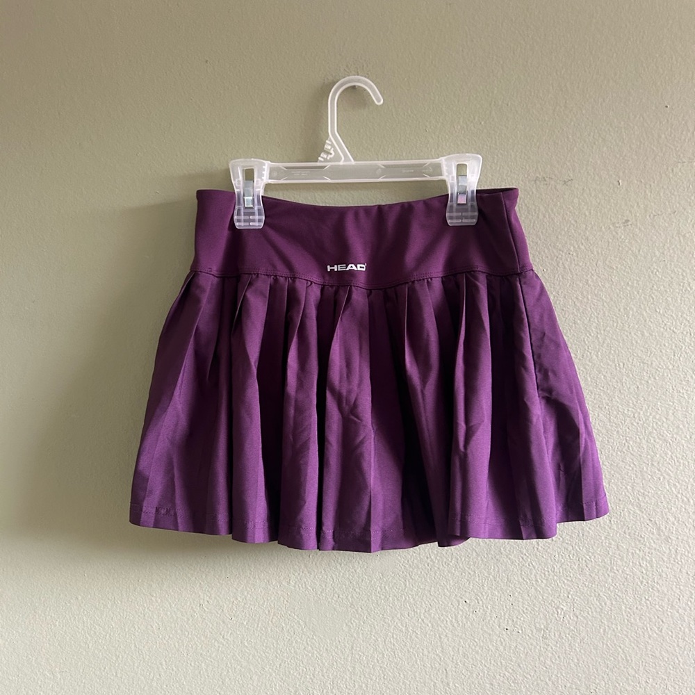 NWOT Head Women's Pleated Athletic Skater Skort in Rich Burgundy Sz S - Picture 2 of 8